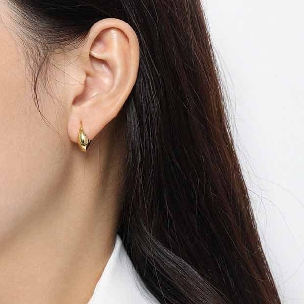 Geometric Agravity Circles 925 Sterling Silver Hoop Earrings