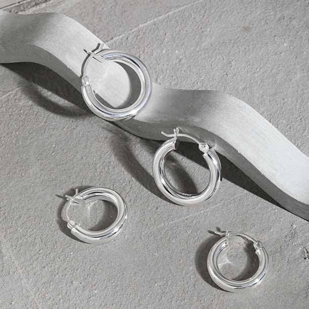 Minimalism Geometric Mini Circles 925 Sterling Silver Huggie Hoop Earrings