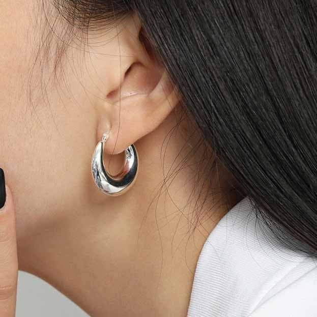 Mini Circles Geometric 925 Sterling Silver Hoop Earrings