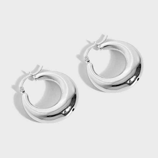 Mini Circles Geometric 925 Sterling Silver Hoop Earrings