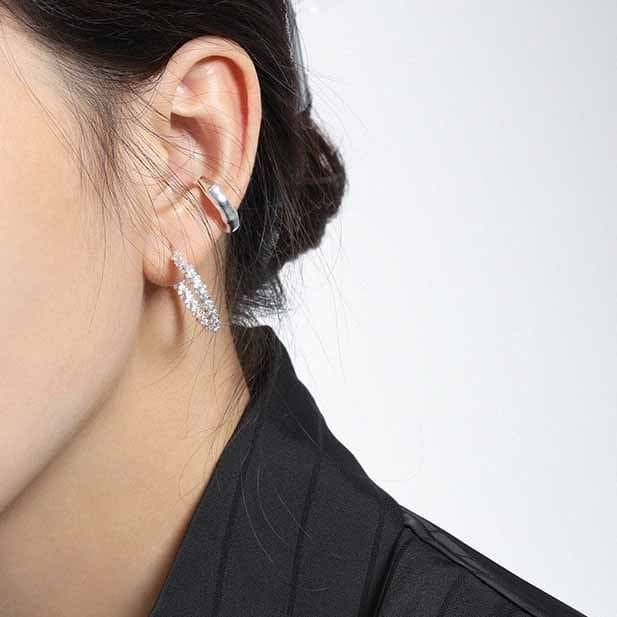 Shining Babysbreath 925 Sterling Silver Hoop Earrings