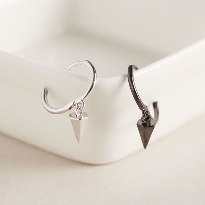 Minimalism Conic Geometric 925 Sterling Silver Hoop Earrings