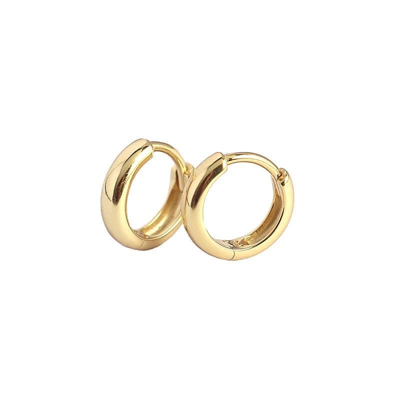Minimalism Small Circle 925 Sterling Silver Huggie Hoop Earrings