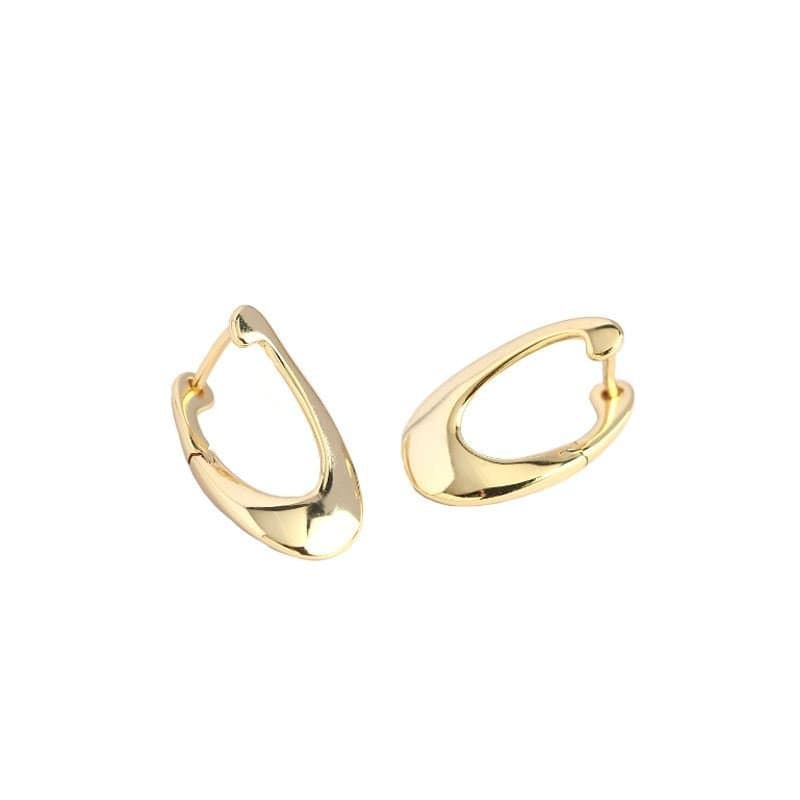 Irregular Hollow Geometric 925 Sterling Silver Hoop Earrings
