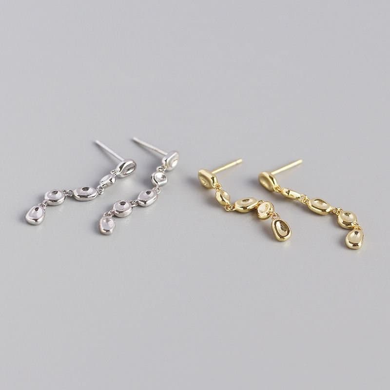 Irregular Round Geometric 925 Sterling Silver Dangling Earrings