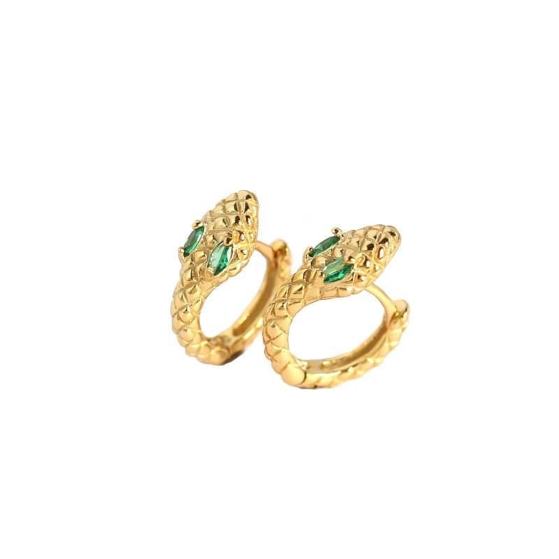CZ Snake 925 Sterling Silver Hoop Earrings