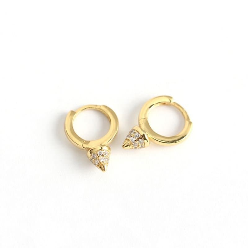 CZ Rivet 925 Sterling Silver Hoop Earrings