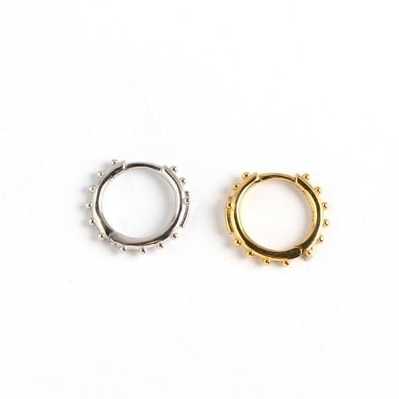 Cross Beads 925 Sterling Silver Hoop Earrings