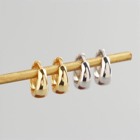 Round Circle 925 Sterling Silver Huggie Hoop Earrings