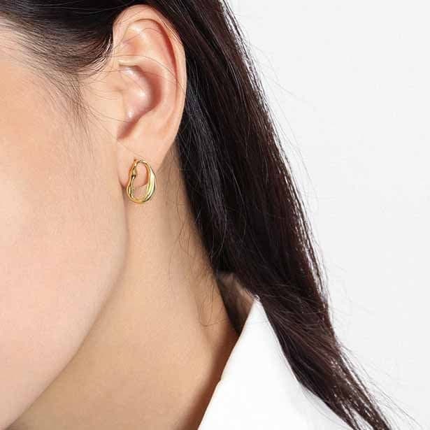 Asymmetric Hollow Chain 925 Sterling Silver Dangling Earrings