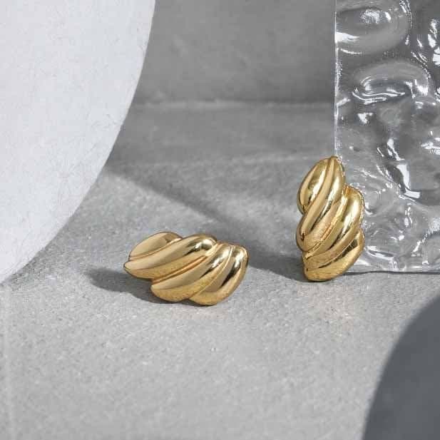 Geometric Irregular Thread Twisted 925 Sterling Silver Stud Earrings