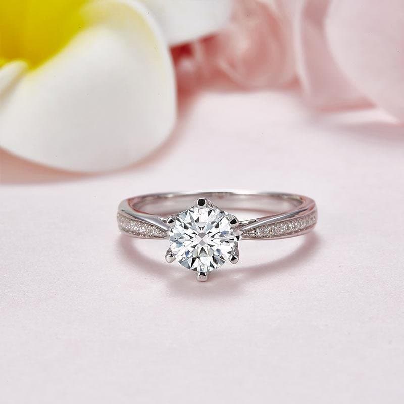 1 Carat Moissanite Diamond Ring Engagement