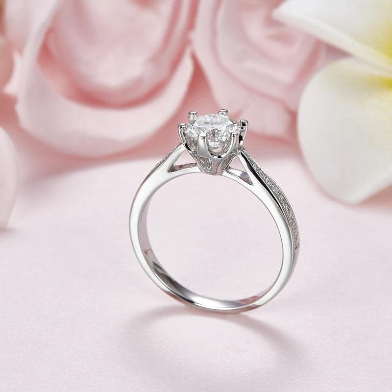 1 Carat Moissanite Diamond Ring Engagement
