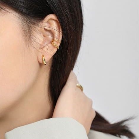 Classic Glossy 925 Sterling Silver Huggie Hoop Earrings