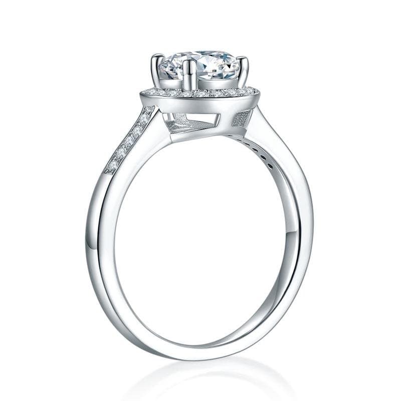 1 Carat Moissanite Diamond Halo Engagement Ring