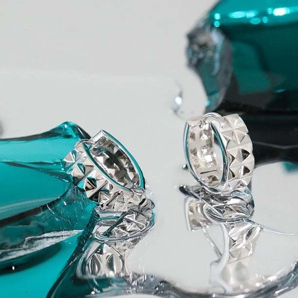 Gear 925 Sterling Silver Huggie Hoop Earrings