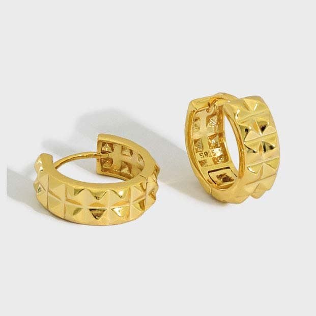 Gear 925 Sterling Silver Huggie Hoop Earrings