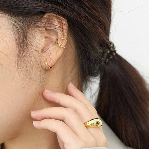 Minimalism Geometric Circle 925 Sterling Silver Huggie Hoop Earrings