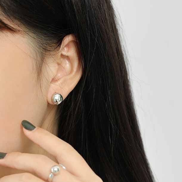 Beads 925 Sterling Silver Hoop Earrings