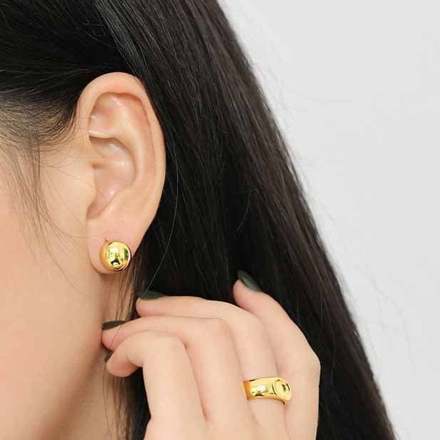 Beads 925 Sterling Silver Hoop Earrings