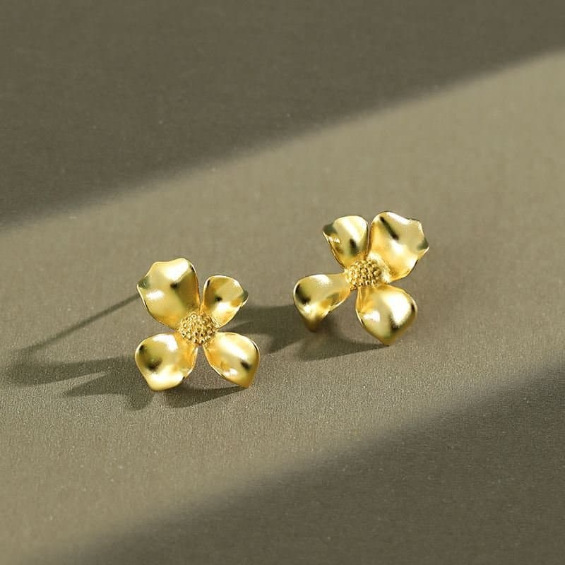 Girl Flower 925 Sterling Silver Stud Earrings