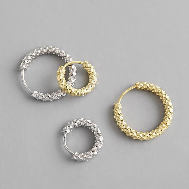 Circle 925 Sterling Silver Hoop Earrings