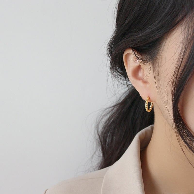 Circle 925 Sterling Silver Hoop Earrings