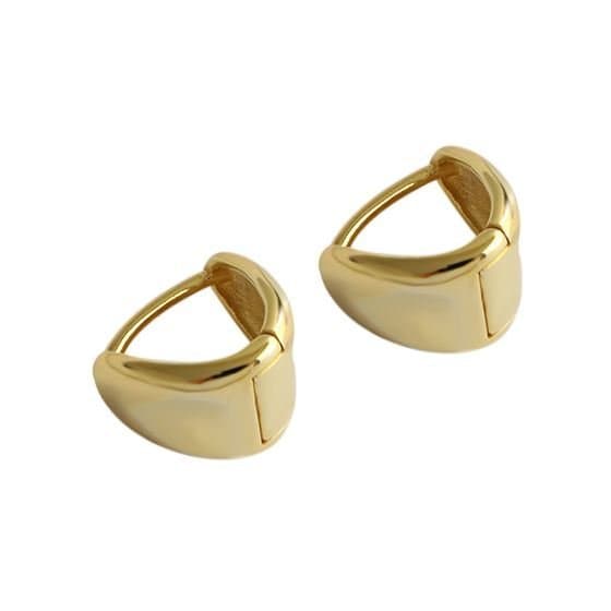 Geometric Triangle 925 Sterling Silver Leverback Earrings