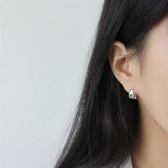 Geometric Triangle 925 Sterling Silver Leverback Earrings