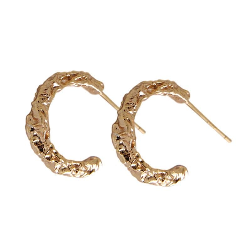 Lady Semicircle 925 Sterling Silver Hoop Earrings