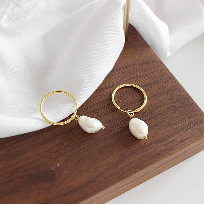 Natural Pearl 925 Sterling Silver Dangling Earrings