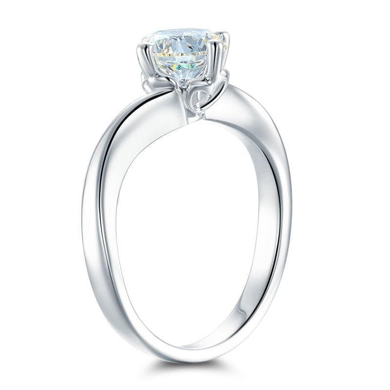 1 Carat Moissanite Diamond Swirl Solitaire Ring