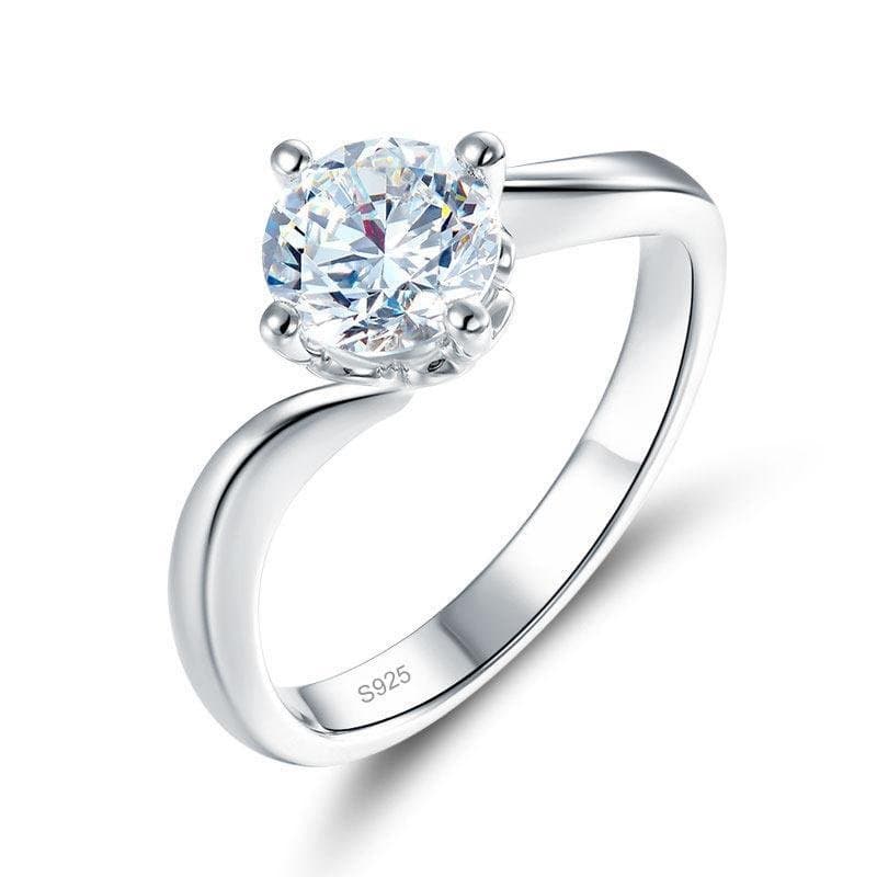 1 Carat Moissanite Diamond Swirl Solitaire Ring