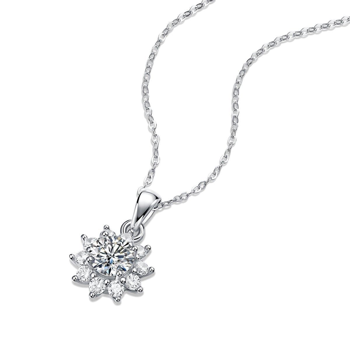 Moissanite CZ Snowflake 925 Sterling Silver Necklace