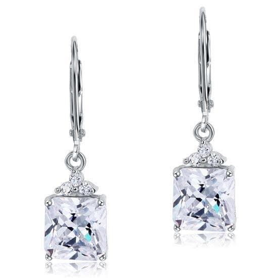 2 Carat Princess Cut Created Diamond Dangle Drop Earrings