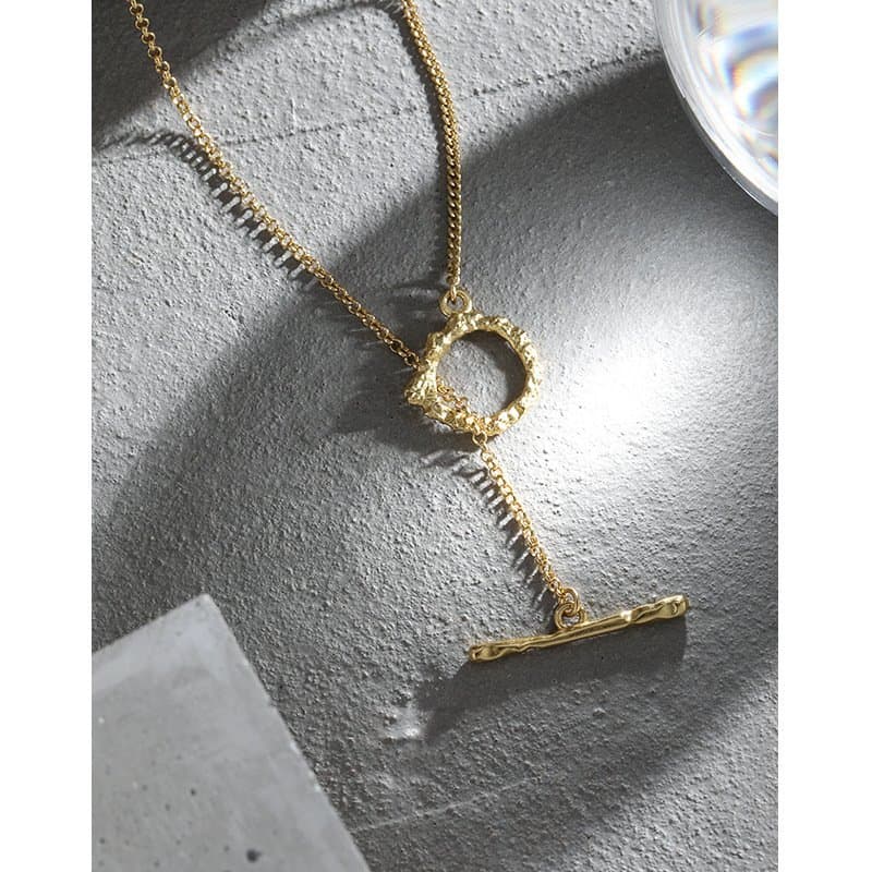 Irregular OT Shape 925 Sterling Silver Necklace