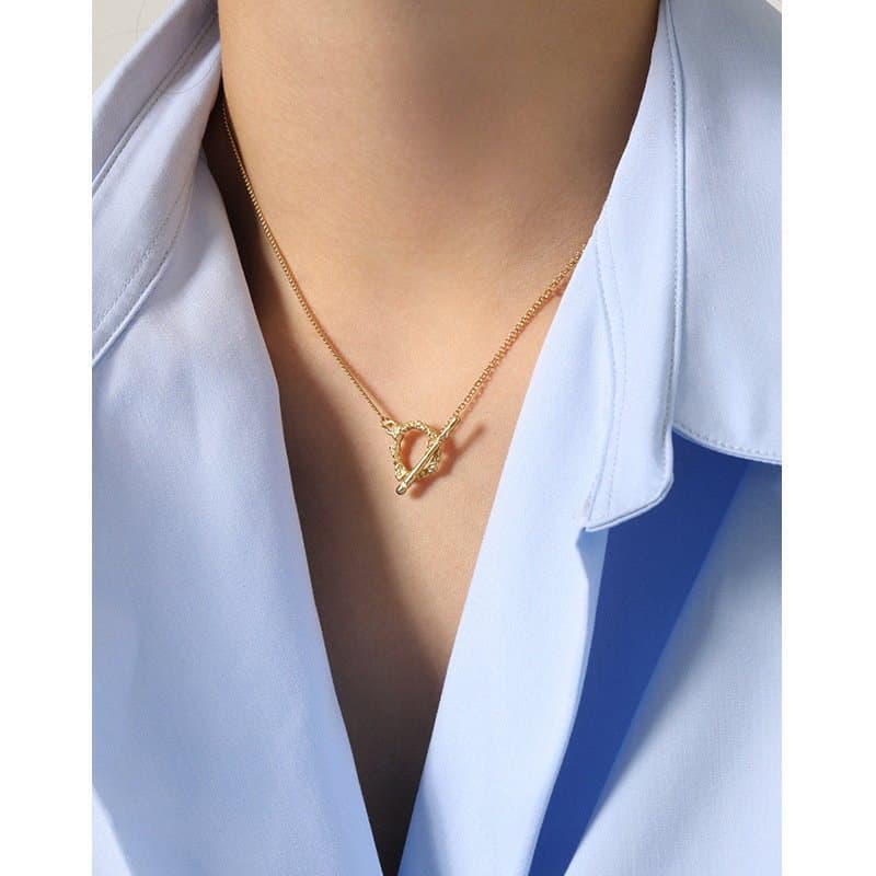 Irregular OT Shape 925 Sterling Silver Necklace