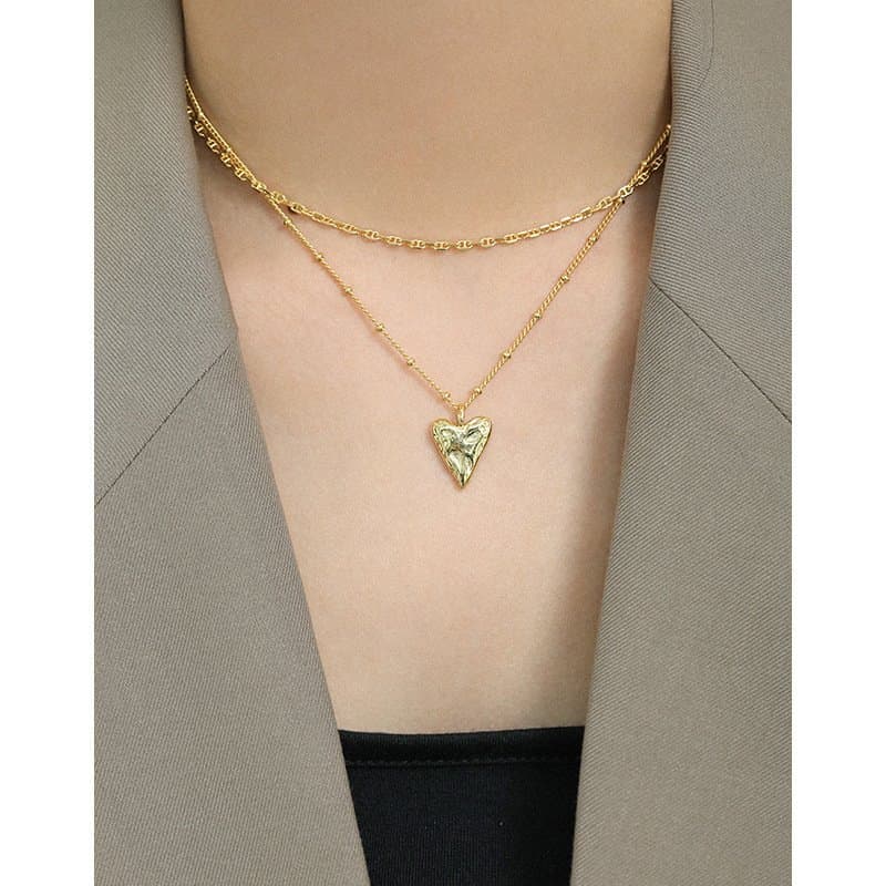 Irregular Love Heart 925 Sterling Silver Necklace
