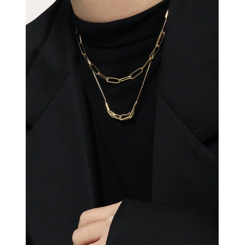 Irregular Hand In han 925 Sterling Silver Necklace