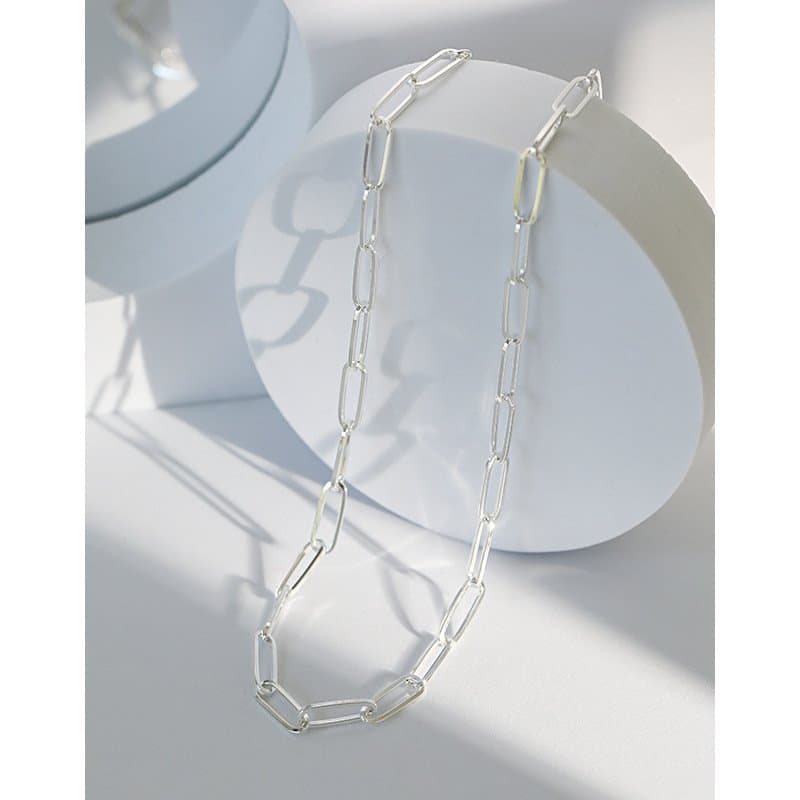 Hollow Chain Simple 925 Sterling Silver Necklace