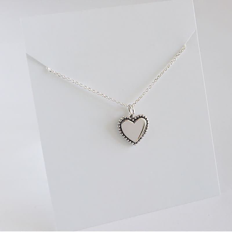Minimalism Vintage Round Heart Square Cross 925 Sterling Silver Necklace