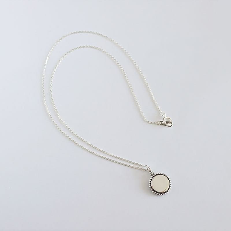Minimalism Vintage Round Heart Square Cross 925 Sterling Silver Necklace