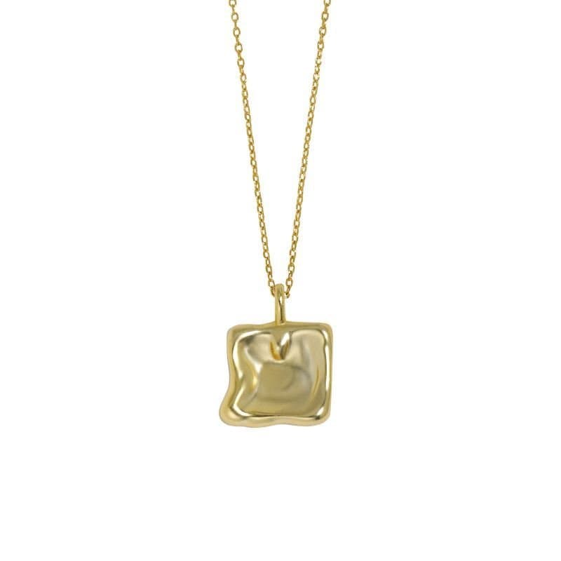 Geometric Irregular Square 925 Sterling Silver Necklace
