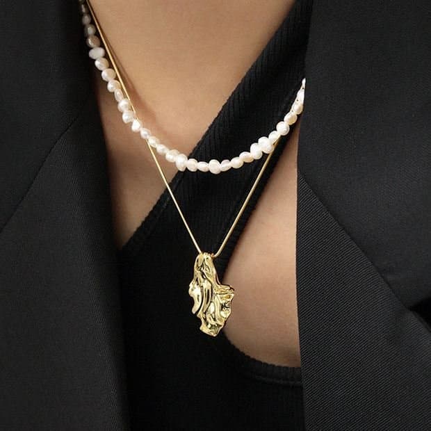 Irregular Leaf 925 Sterling Silver Necklace