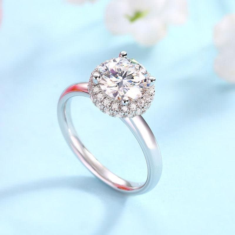 1.5 Carat Moissanite Diamond Ring Halo
