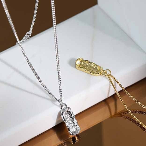 Irregular Peanut 925 Sterling Silver Necklace