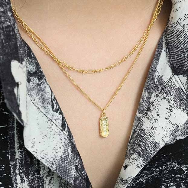 Irregular Peanut 925 Sterling Silver Necklace