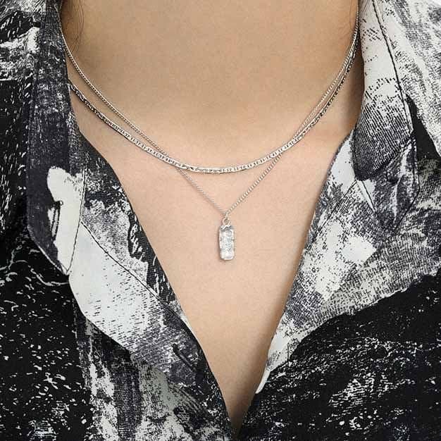 Irregular Peanut 925 Sterling Silver Necklace
