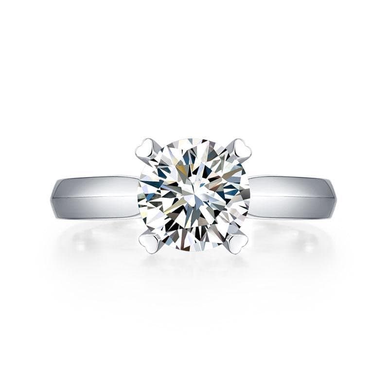 1.5 Carat Moissanite Diamond Ring Heart Shaped Prong