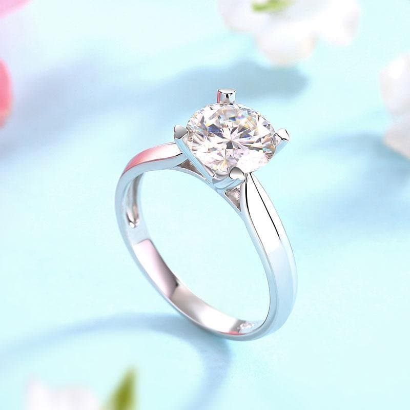 1.5 Carat Moissanite Diamond Ring Heart Shaped Prong